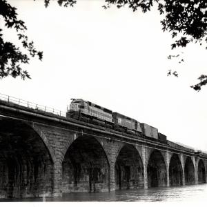 Photograph of SD45 2602 on Rockville Bridge. 8/14/76