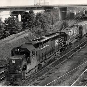 Photograph of SD45 6178 and C628 641 at Enola Yard. 6/76
