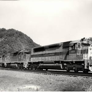 Photograph of SDP45 3664, SD40 3065 and GP38-2 8108. 6/76