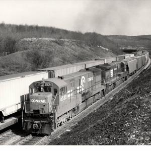 Photograph of U30C 6538 and U33C 6563 at Gallitzin. 2/17/77