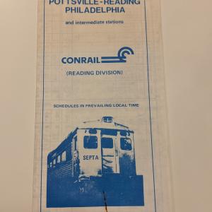 Conrail and SEPTA Schedule - Pottsville, Reading, and Philadelphia - 1976-10-31