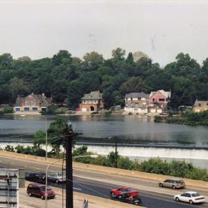 Boat House Row in Philadelphia, taken from OCS train on High Line