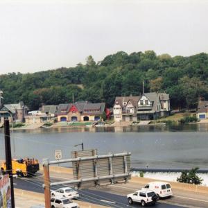 Boat House Row in Philadelphia, taken from OCS train on High Line