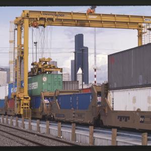 TTX double stacks being unloaded