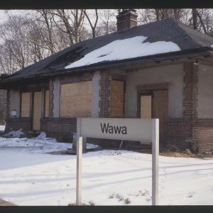 Boarded up station, Wawa, PA