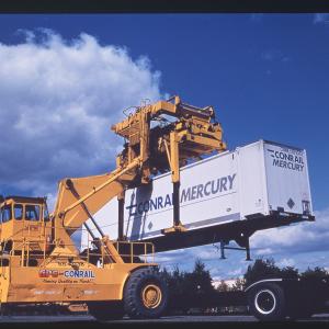 Conrail Mercury trailer being unloaded