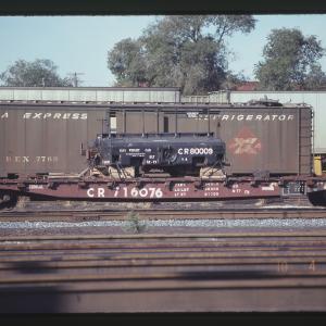 Scale Car 80009 on F41B Flatcar 716076 in Harrisburg, PA