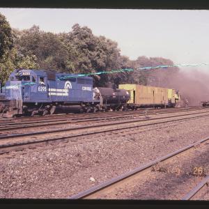 SD40 6295 on Speno Rail Train in Rutherford, PA