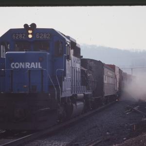 SD40 6282 on Speno Rail Train in Rutherford, PA