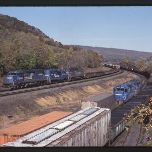 SD40-2 6444, GP10 7570, and GP40-2 3381 Eastbound in Enola, PA