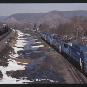 GP30s 2249, 2232, 2229, and E33 4604 Westbound in Enola, PA