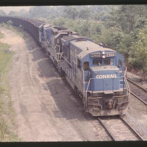 U33B 2906, GP40 3905, and U33B 2929 Eastbound in Enola, PA