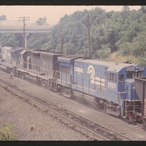 U33B 2906, GP40 3905, and U33B 2929 Eastbound in Enola, PA