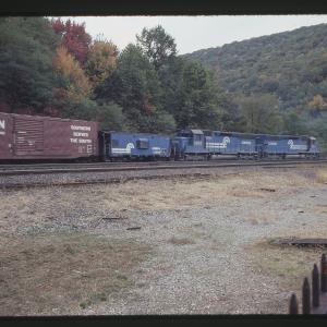 N7B 21080 with SD45s 6083 and 6133 at Horseshoe Curve