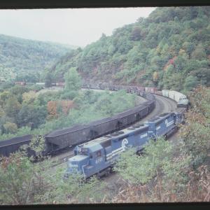 SD45s 6191 and 6185 and C&I Coal Tran at Horseshoe Curve