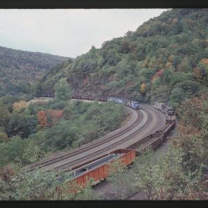 SD40s 6286 and 6281 and SD45-2 6698 on C&I Coal Train at Horseshoe Curve