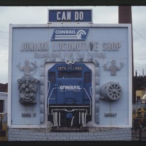 Juniata Locomotive Shop Sign in Altoona, PA