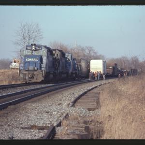 GP38-2 7968 on Wrecked Train at Hershey, PA