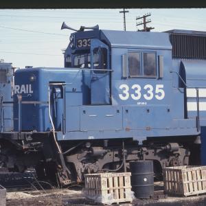 Wrecked GP40-2 3335 in Rutherford, PA