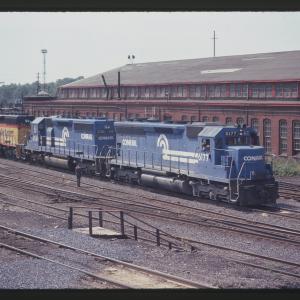 SD45 6177, SD40-2 6361, and B&O/Chessie SD40-2 7611 in Rutherford, PA