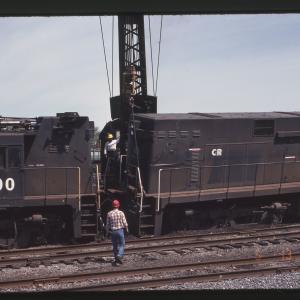 Wrecked E44s 4400 and 4439 at Rutherford, PA