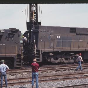 Wrecked E44s 4400 and 4439 at Rutherford, PA