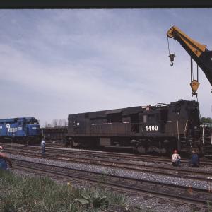 Wrecked E44s 4400 and 4439 at Rutherford, PA