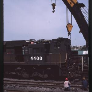 Wrecked E44s 4400 and 4439 at Rutherford, PA