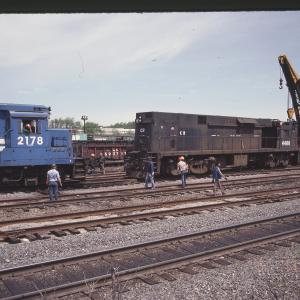 Wrecked E44s 4400 and 4439 at Rutherford, PA