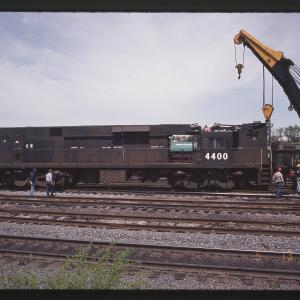 Wrecked E44s 4400 and 4439 at Rutherford, PA