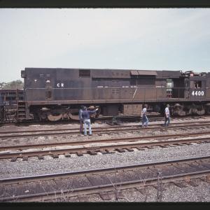 Wrecked E44s 4400 and 4439 at Rutherford, PA