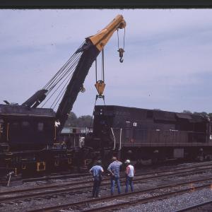 Wrecked E44s 4400 and 4439 at Rutherford, PA