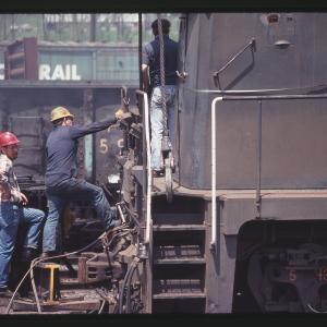 Wrecked E44s 4400 and 4439 at Rutherford, PA