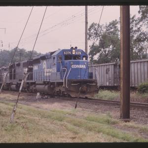 SD40-2 6376, GP38-2 8099, and GP9 7157 in Columbia, PA