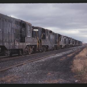 String of Norfolk & Western Engines heading to Scrap behind SD40 6300 and GP38-2 8120 in Cleona, PA