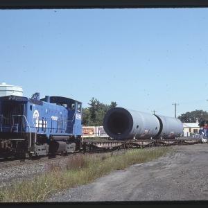 Photo of EMD SW1500 9599 in Allentown PA with a High and Wide Train
