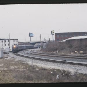 Photo of EMD E8 4021 with a Mixed OCS Consist Approaching Bailey's Wye in Baltimore MD