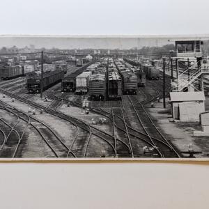 Mounted photo of DeWitt Yard in Syracuse NY, marked May 17 1967
