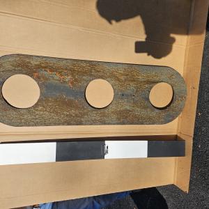 PRR position-light Oval Background with 3 lamp holes, likely for a Bottom Arm