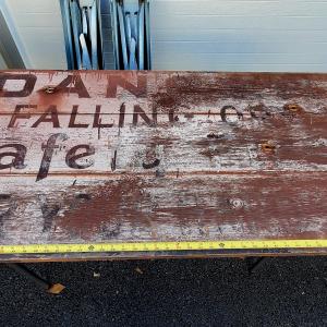 Danger Falling Ore sign From Conrail Pier 122 in South Philadelphia, PA,