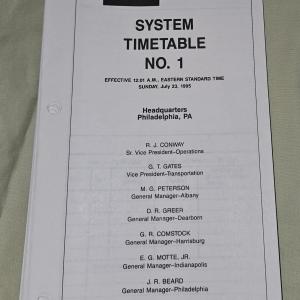 CR System Timetable No. 1, System Operating Instructions only, 1995-07-23