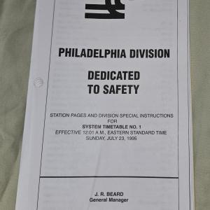 CR System Timetable No. 1, Philadelphia Div. stations & special instructions, 1995-07-23