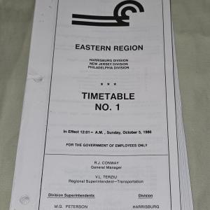 CR Eastern Region Timetable No. 1, 1986-10-05