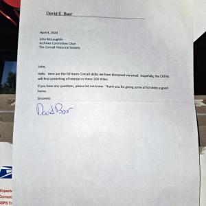 Slides shot by Ed Horn, 5 boxes, c. 200 slides w/ donation letter