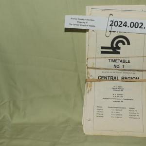 Central Region Timetable No. 1, 1986-12-20