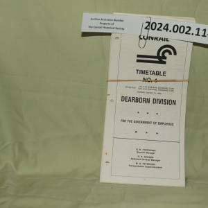 Dearborn Division Timetable No. 1, 1989-01-15