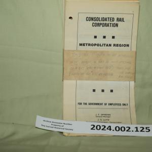 Metropolitan Timetable No. 2, 1982-04-26