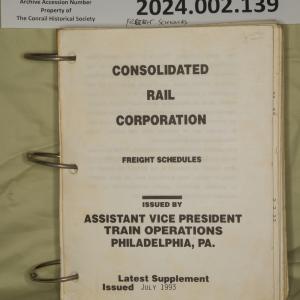CR Freight Schedule Book, issued 1993-07-01