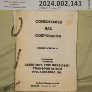 CR Freight Schedule Book, issued 1991-10-01
