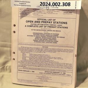 Official Open and Pre-Pay Station List 1985-02-15